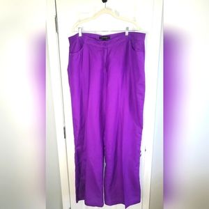Ashley Stewart Purple Linen Pants. Size 20W.